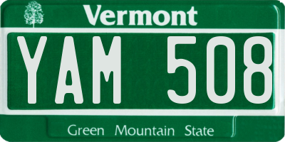 VT license plate YAM508