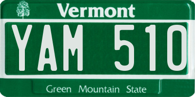 VT license plate YAM510