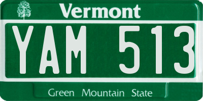 VT license plate YAM513