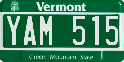VT license plate YAM515