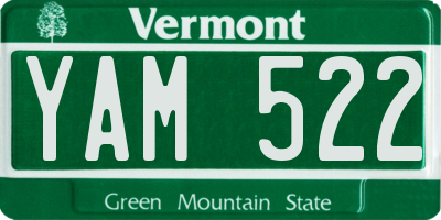 VT license plate YAM522