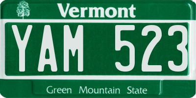 VT license plate YAM523
