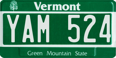 VT license plate YAM524