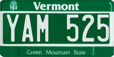 VT license plate YAM525