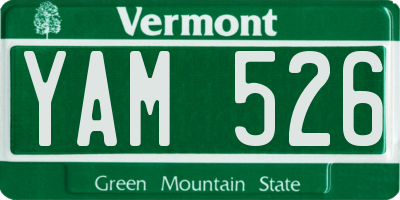 VT license plate YAM526