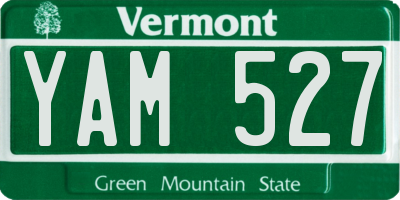 VT license plate YAM527