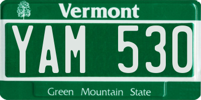 VT license plate YAM530