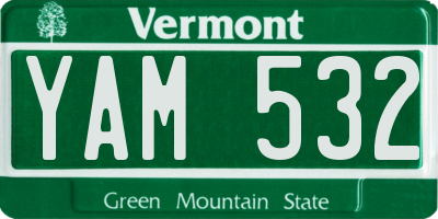 VT license plate YAM532
