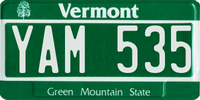 VT license plate YAM535
