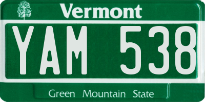 VT license plate YAM538