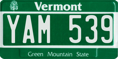 VT license plate YAM539