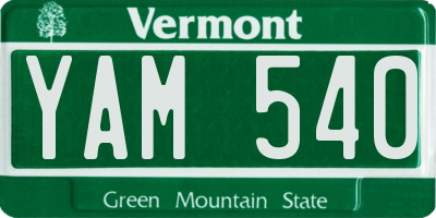 VT license plate YAM540