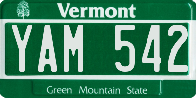 VT license plate YAM542