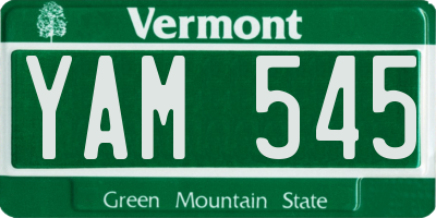 VT license plate YAM545