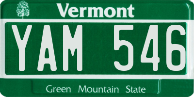 VT license plate YAM546