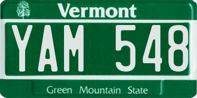 VT license plate YAM548