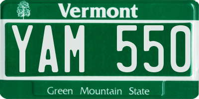 VT license plate YAM550