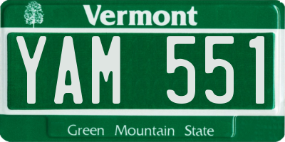 VT license plate YAM551