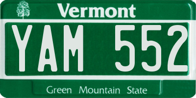VT license plate YAM552