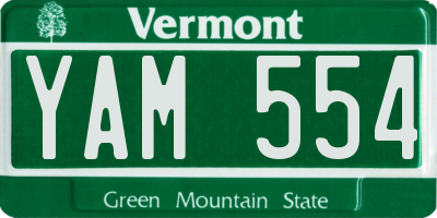 VT license plate YAM554