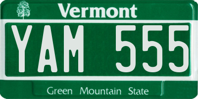 VT license plate YAM555