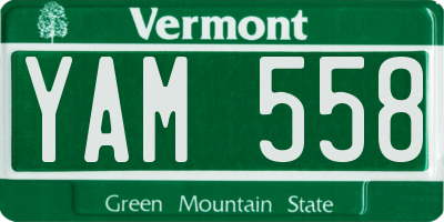 VT license plate YAM558