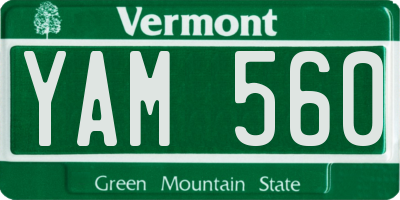 VT license plate YAM560
