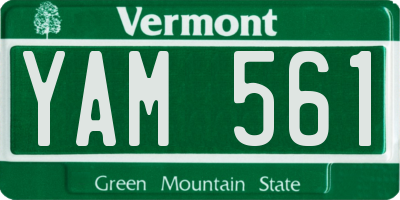VT license plate YAM561