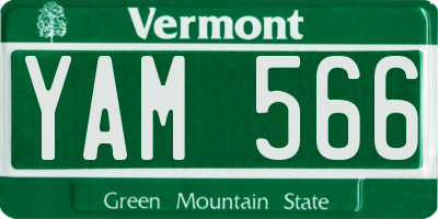 VT license plate YAM566
