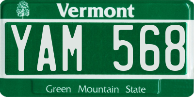 VT license plate YAM568