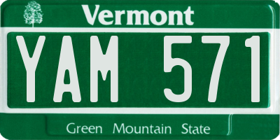 VT license plate YAM571