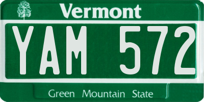 VT license plate YAM572