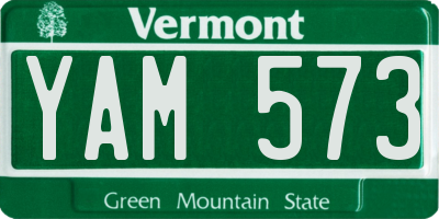 VT license plate YAM573