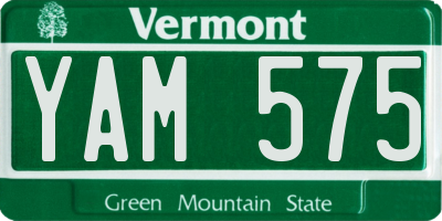 VT license plate YAM575