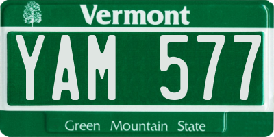 VT license plate YAM577