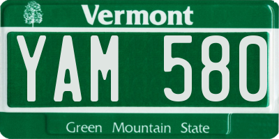 VT license plate YAM580