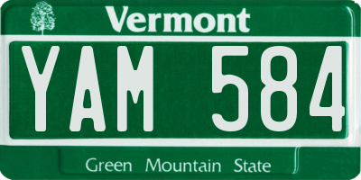 VT license plate YAM584
