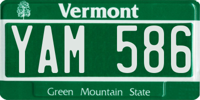 VT license plate YAM586