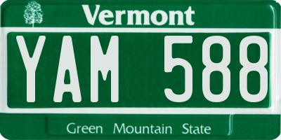 VT license plate YAM588