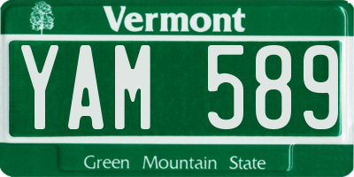 VT license plate YAM589