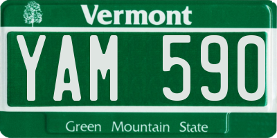 VT license plate YAM590