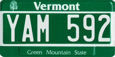 VT license plate YAM592