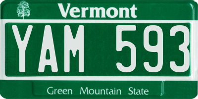 VT license plate YAM593