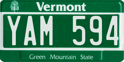 VT license plate YAM594