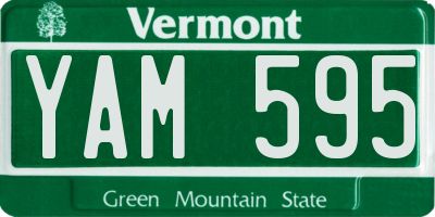 VT license plate YAM595