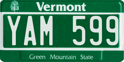 VT license plate YAM599