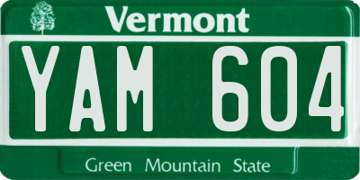 VT license plate YAM604
