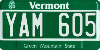 VT license plate YAM605