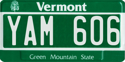 VT license plate YAM606