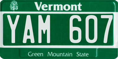 VT license plate YAM607